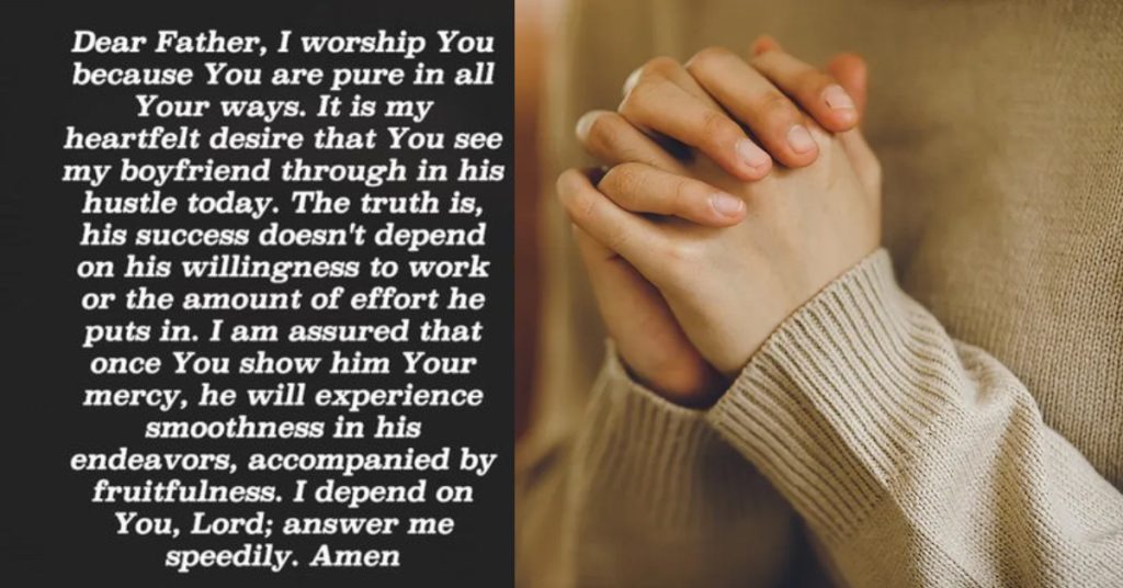 morning prayer for my boyfriend success in life