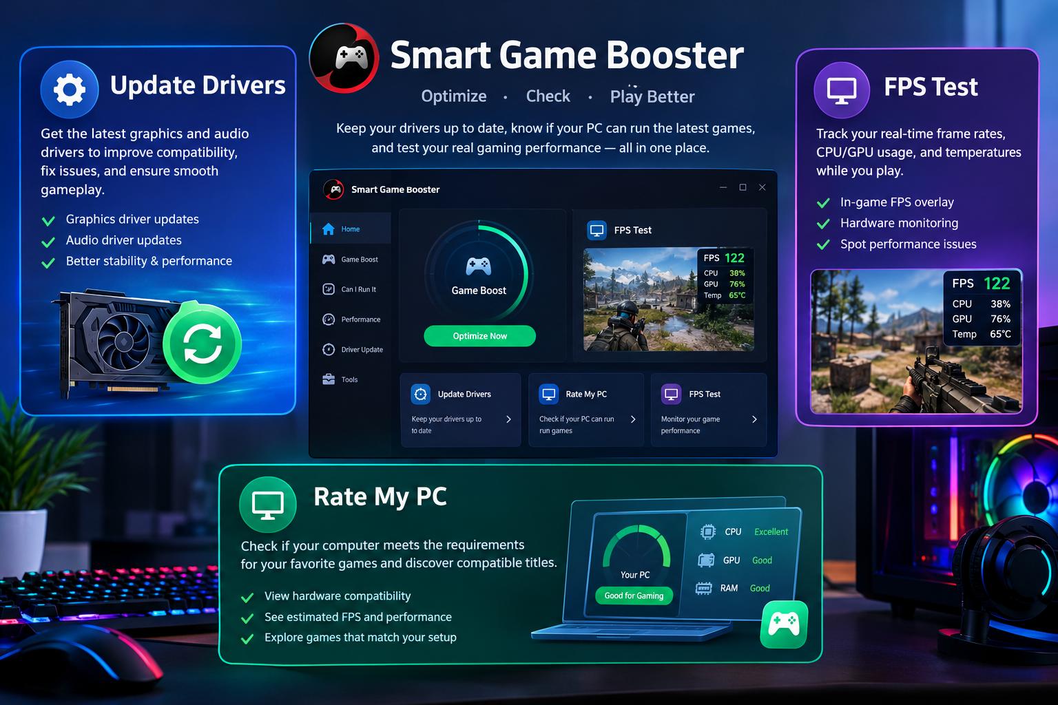 Smart Game Booster review showing PC gaming performance